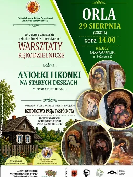 Warsztaty decoupage w Orli: twórz aniołki i ikonki na starych deskach