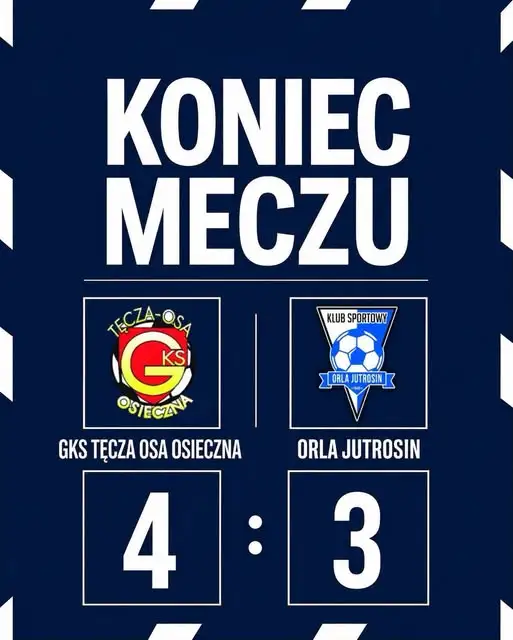 Pierwsza porażka KS Orla Jutrosin w sezonie – 3:4 z GKS Tęcza Osa Osieczna