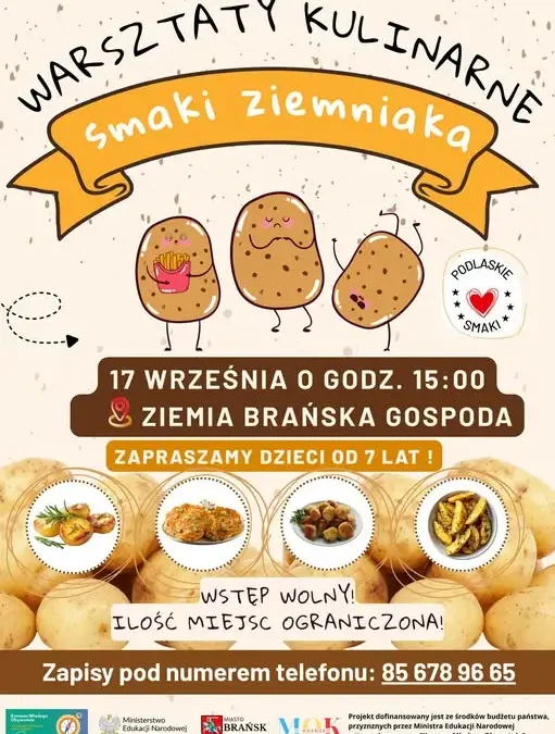 Warsztaty kulinarne „Smaki Ziemniaka” w Brańsku – zapisy trwają