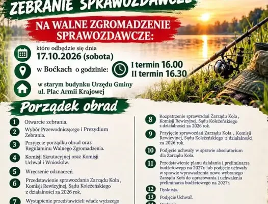 Walne Zgromadzenie Sprawozdawcze Koła w Boćkach – 17 października 2026