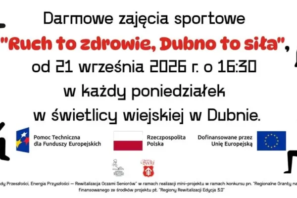 Darmowe zajęcia sportowe w Dubnie – „Ruch to zdrowie, Dubno to siła”