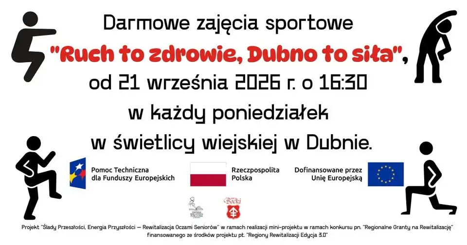 Darmowe zajęcia sportowe w Dubnie – „Ruch to zdrowie, Dubno to siła”