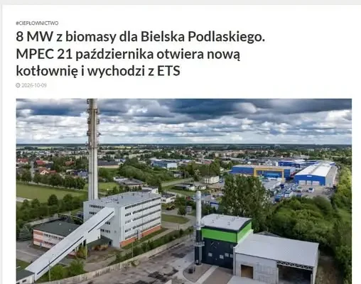 MPEC Bielsk Podlaski otwiera nową kotłownię na biomasę