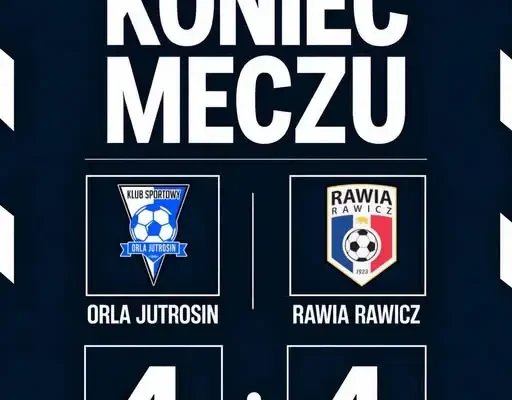 Derby powiatu rawickiego na remis. Orla Jutrosin i Rawia Rawicz podzieliły się punktami po ośmiu bramkach