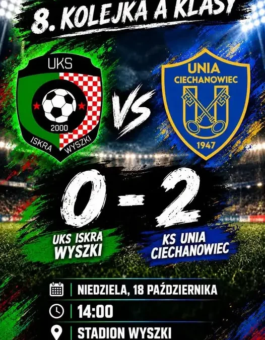 Iskra Wyszki przegrywa z Unią Ciechanowiec. Niewykorzystany karny i stracone punkty