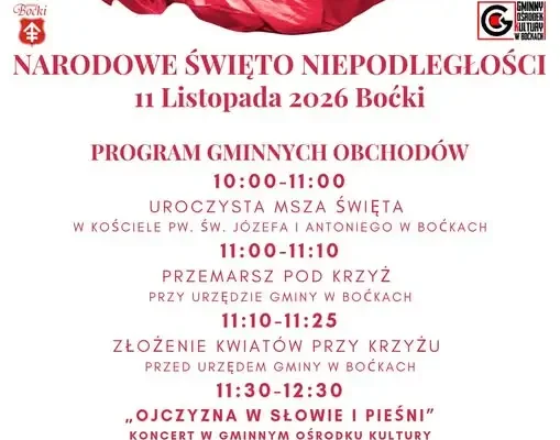 Boćki zapraszają na obchody 108. rocznicy odzyskania niepodległości