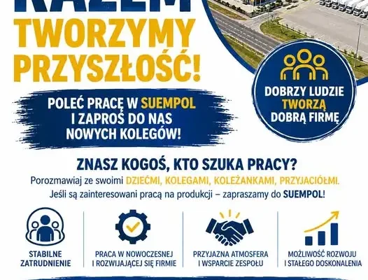 Suempol szuka pracowników produkcji – trwa akcja poleceń