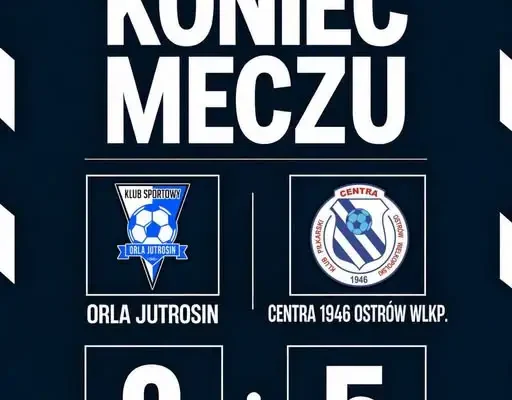 Orla Jutrosin bez szans w meczu z Centrą 1946 Ostrów Wlkp. – porażka 0:5