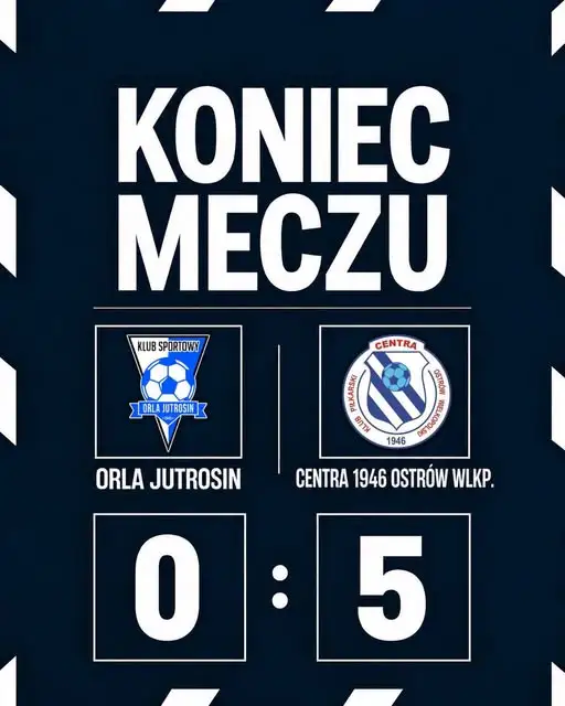 Orla Jutrosin bez szans w meczu z Centrą 1946 Ostrów Wlkp. – porażka 0:5